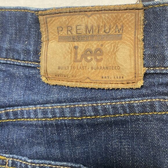LEE Premium Select Jeans Regular Fit Straight Leg Stretch Mens 32x34 Blue Denim - Picture 3 of 9